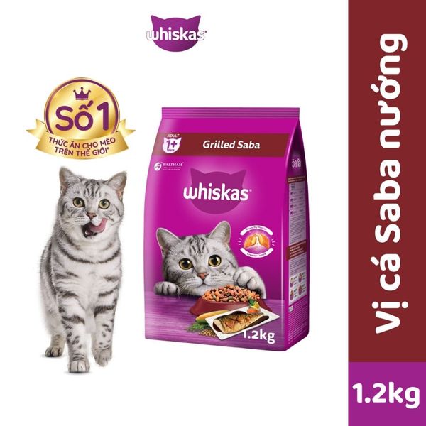 Thức ăn hạt khô Whiskas cho Mèo trưởng thành 1.2kg