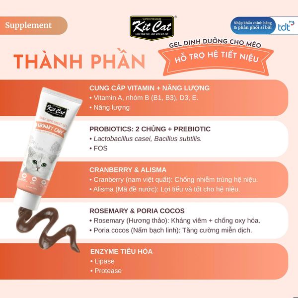 Kit Cat Daily Supplement Gel - Hỗ trợ tiết niệu 120gr