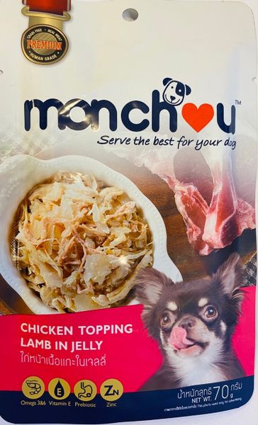MONCHOU Chó Vị Gà&Cừu-Dog Pate Chicken&Lamb Jelly 70g