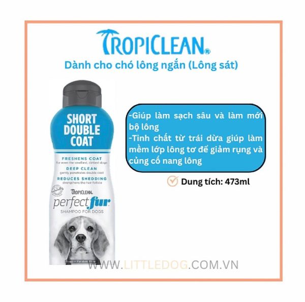 Tropiclean PerfectFur Sữa Tắm Gội Dành Cho Chó Lông Sát Và Giảm Rụng 473ml