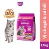 Thức ăn hạt khô Whiskas cho Mèo con 1.1kg (Cá thu/Cá biển/Cá ngừ&cá hồi)