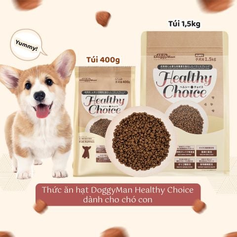 DoggyMan Healthy Choice – Thức Ăn Hạt Cho Chó Con - 400g/1.5kg