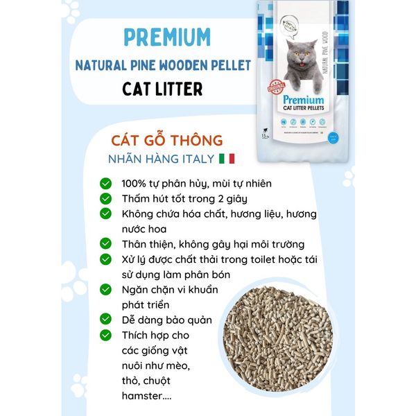 Premium - Cát Gỗ Thông Cho Mèo 15kg