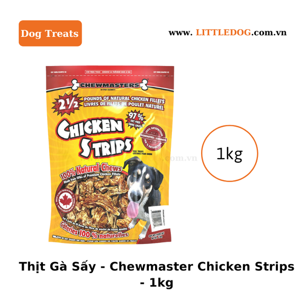 Thịt Gà Sấy - Chewmaster Chicken Strips - 1kg