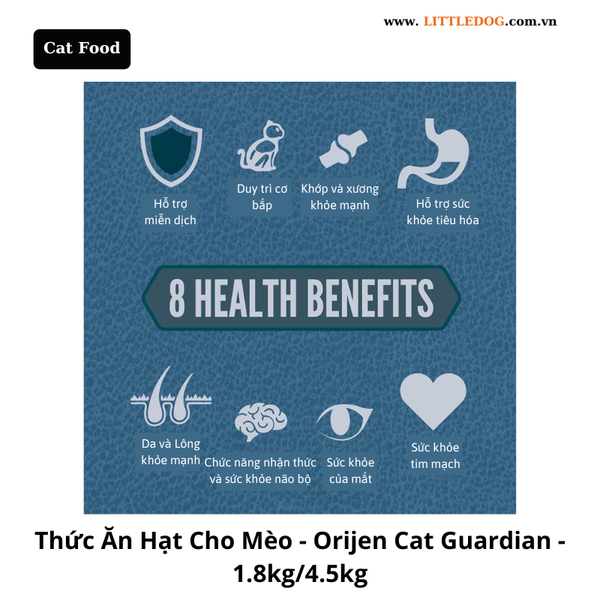 Thức Ăn Hạt Cho Mèo - Orijen Cat Guardian8 - 1.8kg/4.5kg