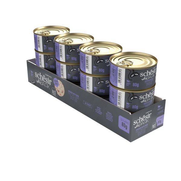 Pate Cho Mèo Schesir Dạng Pate Lon 80g – 4 Hương Vị Thơm Ngon Dạng Thịt Xay Mịn Với Nước Hầm