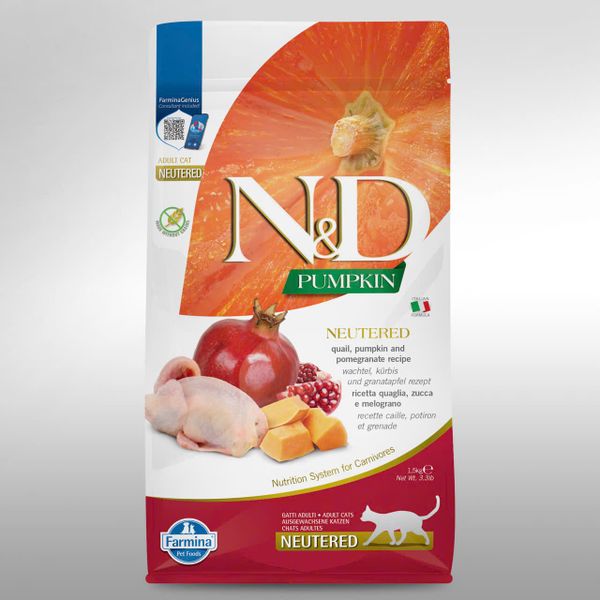 Hạt Cho Mèo Trưởng Thành Triệt Sản N&D Neutered – Kiểm Soát Cân Nặng, Duy Trì Cơ Bắp