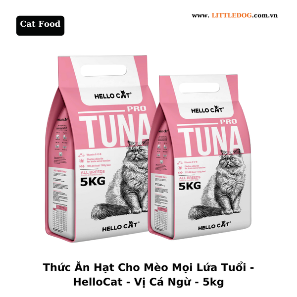 Thức Ăn Hạt Cho Mèo Mọi Lứa Tuổi - HelloCat - Vị Cá Ngừ - 5Kg