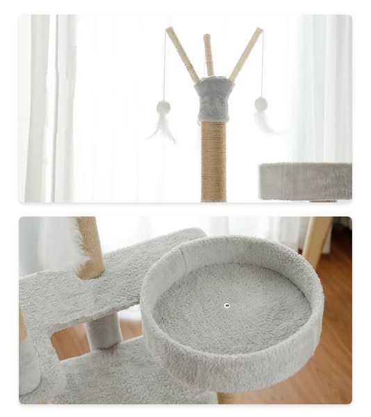 Trụ Cào Mèo YC Xám - YC Cat Tree Grey PT-1