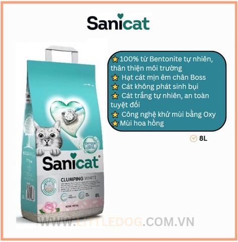 Cát Vệ Sinh Cho Mèo - Sanicat - Cát Đất Sét - 8L