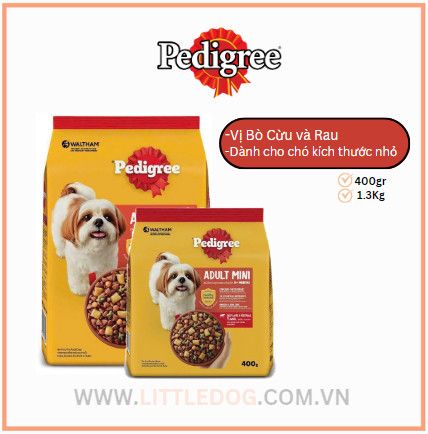 Pedigree - Thức ăn khô cho giống chó nhỏ trên 1 tuổi (400g/1.3kg)