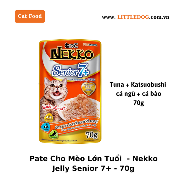 Pate Cho Mèo Lớn Tuổi - Nekko Senior 7+ Jelly - 70g