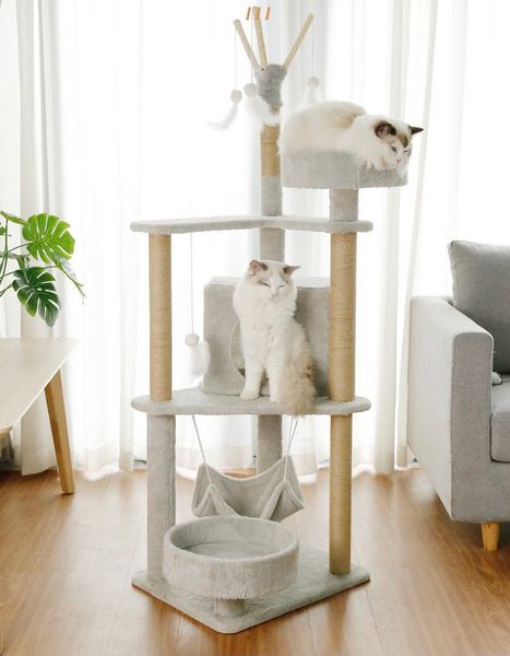 Trụ Cào Mèo YC Xám - YC Cat Tree Grey YM-2