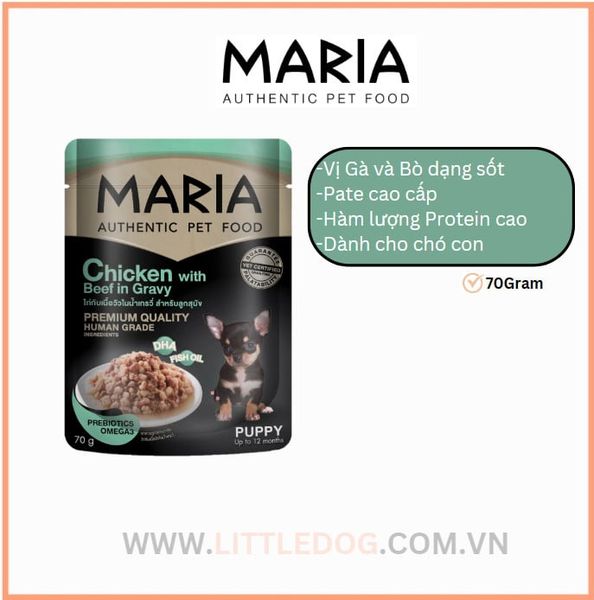 MARIA Pate Chó Con Vị Gà&Bò-Dog Chicken,Beef Gravy 70g