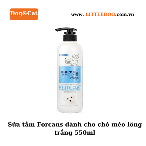 Forcans Dầu Gội và Xả Dành Cho Chó và Mèo Lông Trắng 550ml