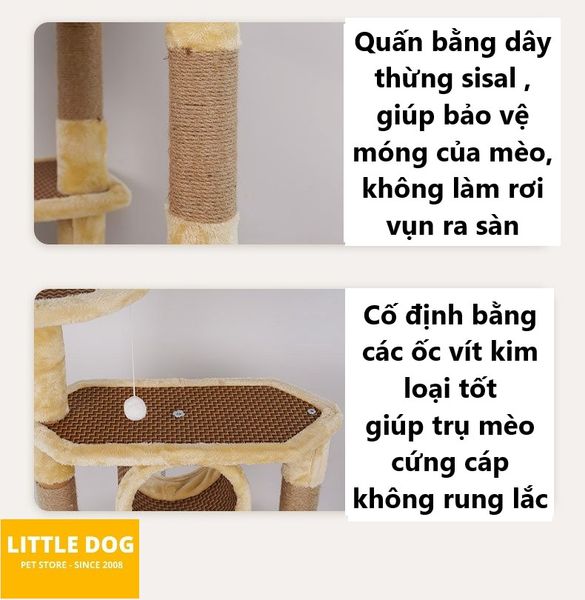 TRỤ MÈO CÀO YC MLY-1 - YC CAT TREE MLY-1 (400x400x690mm)