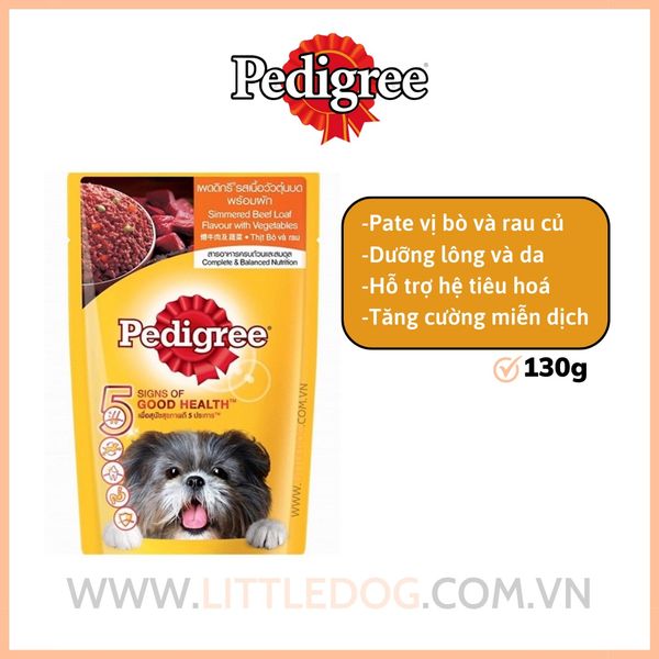 Pedigree 130g Pate Bò và Rau | Adult Beef&Veget