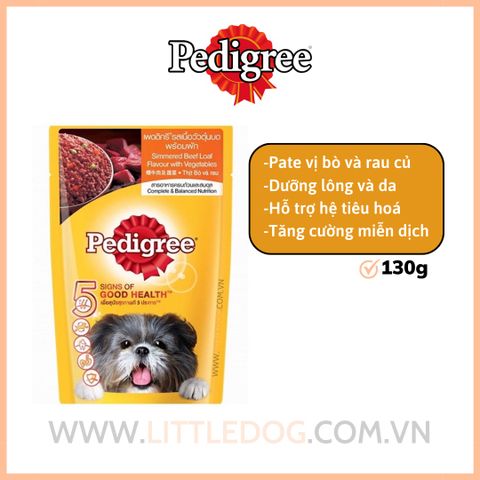 Pedigree 130g Pate Bò và Rau | Adult Beef&Veget