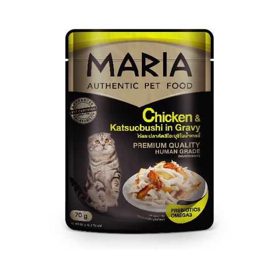 MARIA Pate Mèo Vị Gà&CáBào-Cat Chicken Katsoubushi in Gravy 70g
