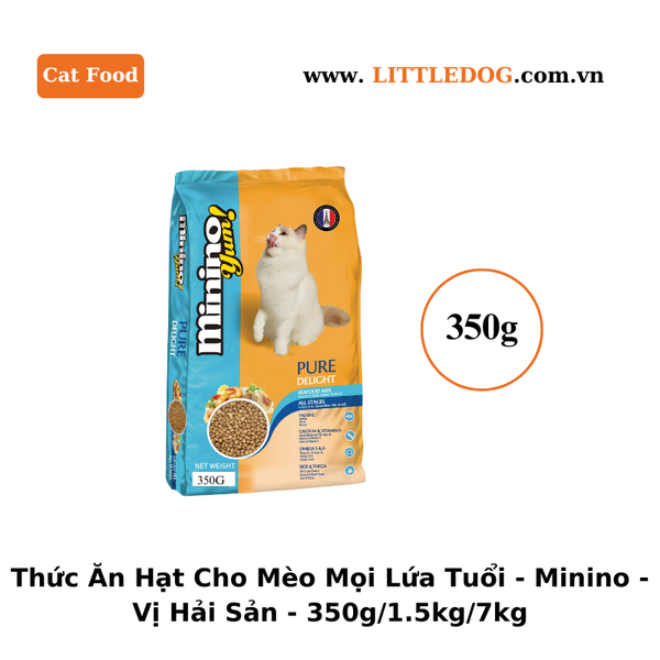 Thức Ăn Hạt Cho Mèo Mọi Lứa Tuổi Minino - Vị Hải Sản - 350g/1.5kg/7kg