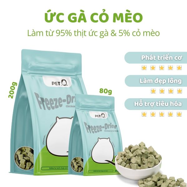 Pet Q - Thịt Sấy Lạnh Nhiều Vị Cho Chó Mèo