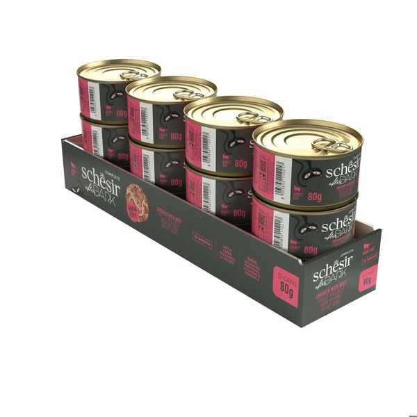 Pate Cho Mèo Schesir In Broth Lon 80g - 5 Vị Thơm Ngon Dạng Thịt Xé Với Nước Hầm