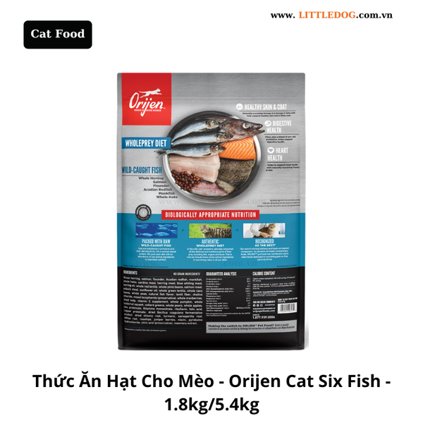 Thức Ăn Hạt Cho mèo - Orijen Cat Six Fish - 1.8kg/5.4kg