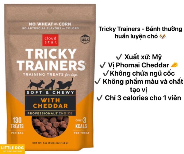 CloudStar Tricky Trainers - Bánh thưởng huấn luyện cho chó 142g