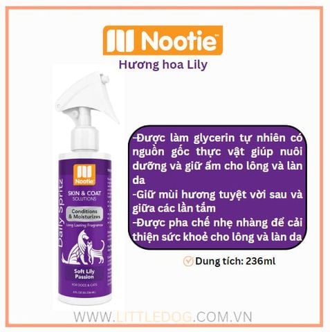 Nootie Xịt Dưỡng Hương Hoa Lilly - Conditioning & Moisturizing Spray–Soft Lily Passion 236ML
