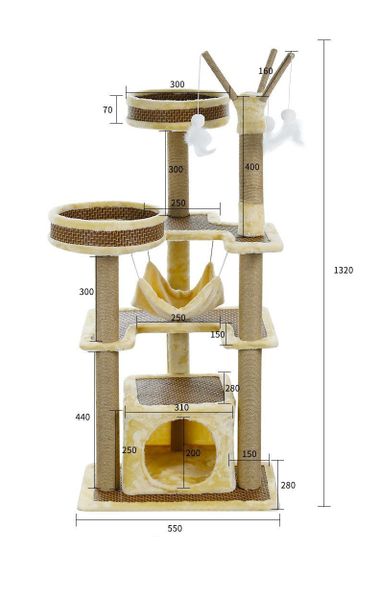 Trụ Cào Mèo YC Vàng - YC Cat Tree Yellow PT-3
