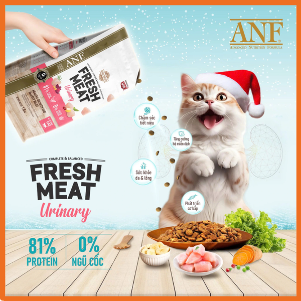 ANF Fresh Meat Urinary – Hỗ trợ sức khỏe đường tiết niệu cho mèo