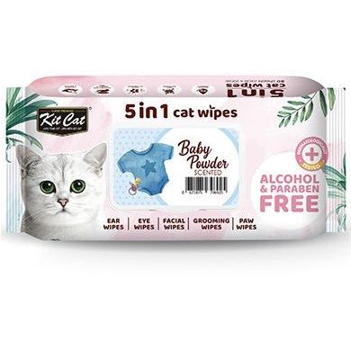 KIT CAT Khăn Giấy Uớt HươngPhấn - 5in1 Wipes BabyPowder