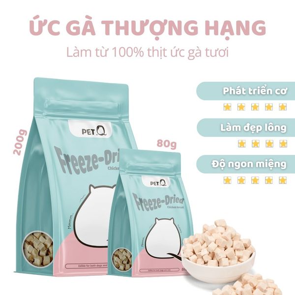 Pet Q - Thịt Sấy Lạnh Nhiều Vị Cho Chó Mèo
