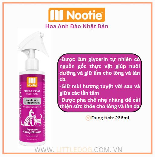 Nootie Xịt Dưỡng Hương Hoa Anh Đào - Conditioning & Moisturizing Spray – Japanese Cherry Blossom 236ML