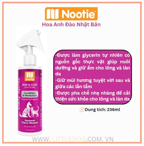 Nootie Xịt Dưỡng Hương Hoa Anh Đào - Conditioning & Moisturizing Spray – Japanese Cherry Blossom 236ML