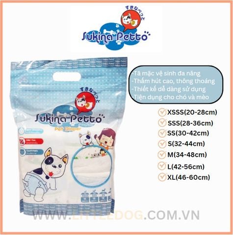 Tã quần cho chó cái Sukita Petto - Female Pet Diaper ( XSSS-XL)