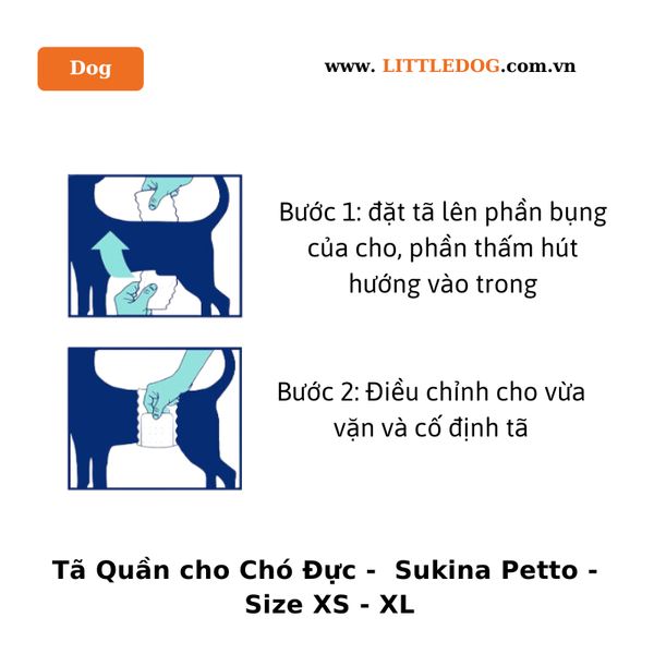 Tã Quần cho Chó Đực - Sukina Male Wrap - Size XS - XL