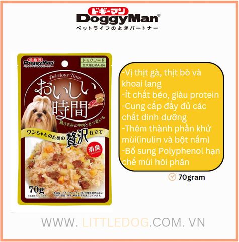 DOGGYMAN PATE CHO CHÓ VỊ GÀ, BÒ VÀ KHOAI LANG - CHICKEN, BEEF AND SWEET POTATO
