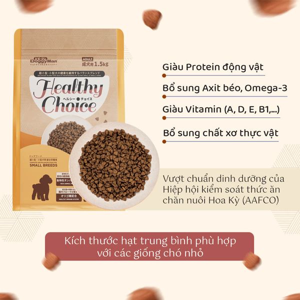 DoggyMan Healthy Choice – Thức Ăn Hạt Cho Chó Trưởng Thành Giống Nhỏ - 400g/1.5kg