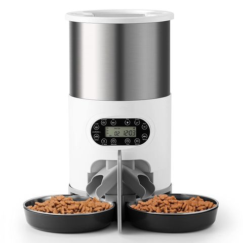 Robot Cho Ăn Tự Động Chia Hai Chiều, Hai Bát Ăn 4.5L