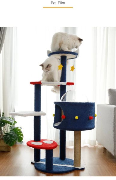 Trụ Cào Mèo YC Không Gian - YC Cat Tree Blue TK-4