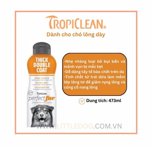 Tropiclean PerfectFur Sữa Tắm Gội Dành Cho Chó Lông Dày 473ml