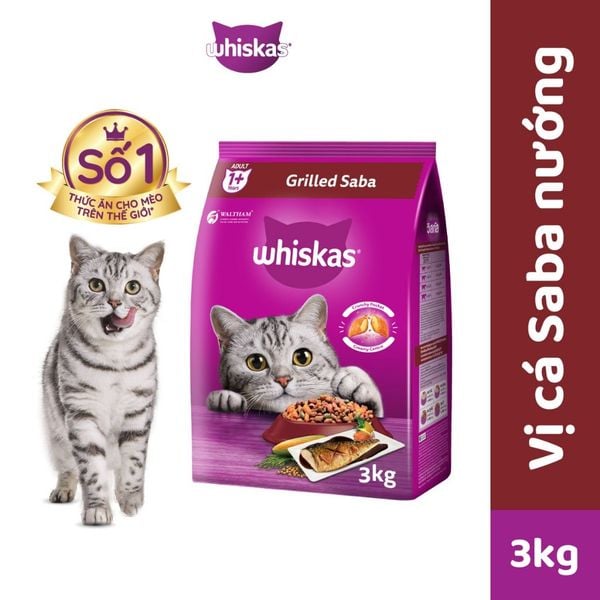 Thức ăn hạt khô Whiskas cho Mèo trưởng thành 3kg