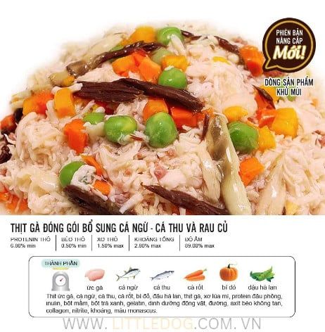 DOGGYMAN PATE CHO CHÓ VỊ GÀ, CÁ NGỪ CÁ THU VÀ RAU CỦ - CHICKEN, TUNA, MACKERELAND VEGETABLES