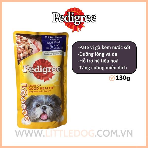 Pedigree 130g Pate thịt Gà nấu xốt | Adult Chicken Gravy