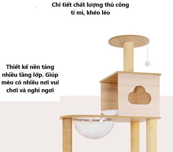 TRỤ MÈO CÀO YC YMJ-1 - YC CAT TREE YMJ-1 (1015x605x1785 mm)