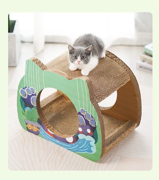 BÀN CÀO GIẤY YC NGÔI NHÀ - YC SCRATCHER HOUSE (45.5x37x14.5)