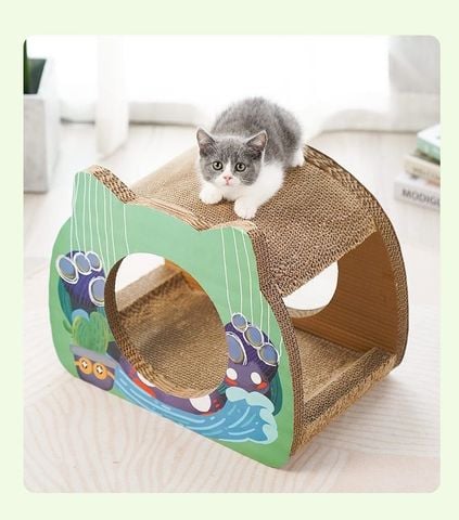 BÀN CÀO GIẤY YC NGÔI NHÀ - YC SCRATCHER HOUSE (45.5x37x14.5)