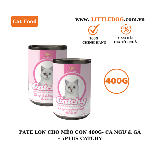 Pate Mèo 5Plus Catchy Dạng Thạch lon/400g
