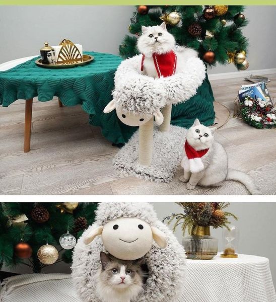 Trụ Cào Mèo Cừu 0420-Cat Tree LambHalf